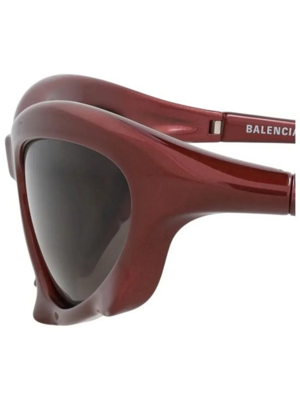 New Balenciaga Mens Shield/Wrap Burgundy Burgundy Grey Fashion Designer Sunglass